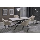 Стол обеденный HALMAR VITORINO белый мрамор/черный 160-220/90